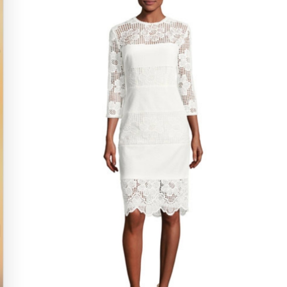 TRINA TURK floral Guipure lace midi dress size 2 - Picture 3 of 13